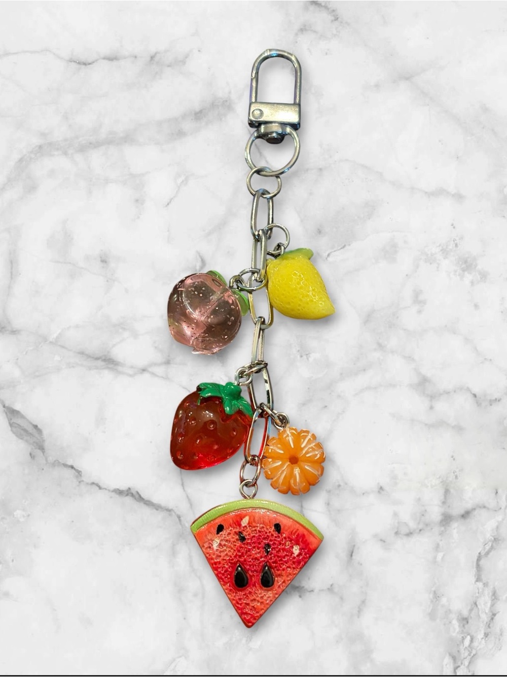 Fruit Charm Key & Card Holder Keychain - Multicolor